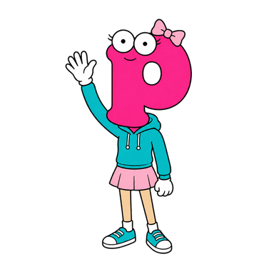 手を振るマスコットのプロぴちゃん